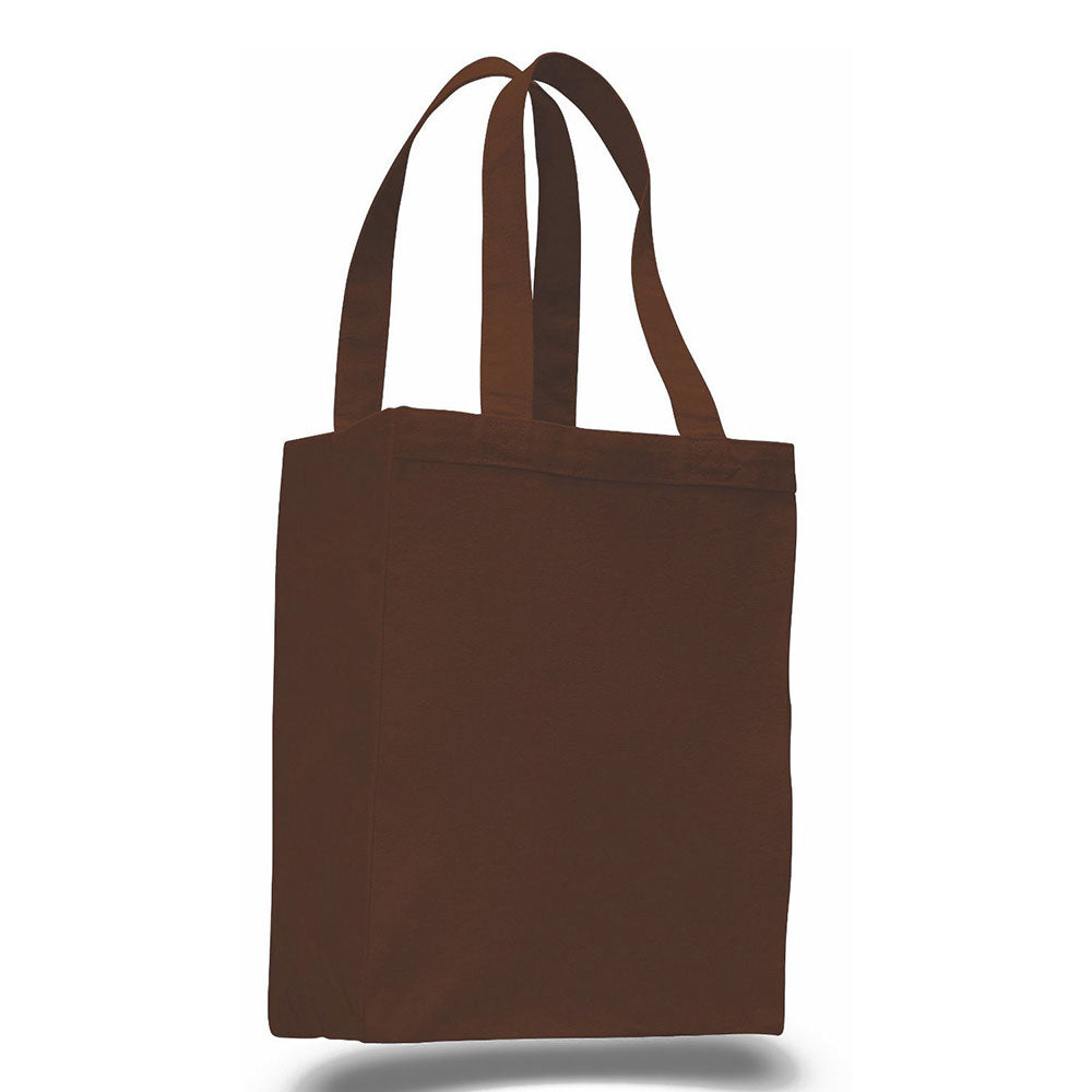 Medium Cotton Canvas Shopping Tote Bag (10.5'' W X 14'' H) 12 Oz-Tote Bag-Brand Your Tote-Chocolate Brown-Brand Your Tote