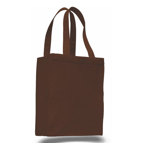 Medium Cotton Canvas Shopping Tote Bag (10.5'' W X 14'' H) 12 Oz-Tote Bag-Brand Your Tote-Chocolate Brown-Brand Your Tote