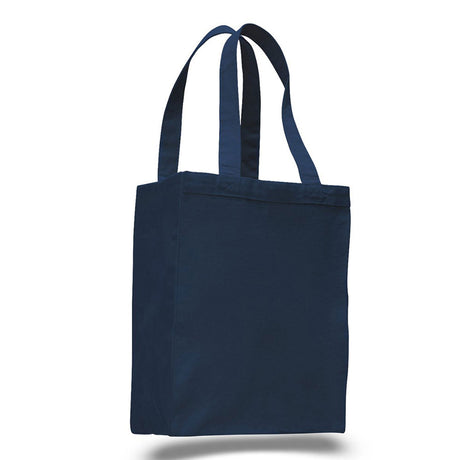 Medium Cotton Canvas Shopping Tote Bag (10.5'' W X 14'' H) 12 Oz-Tote Bag-Brand Your Tote-Navy Blue-Brand Your Tote