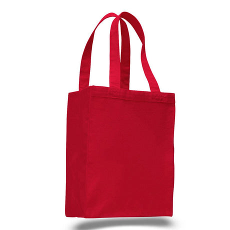 Medium Cotton Canvas Shopping Tote Bag (10.5'' W X 14'' H) 12 Oz-Tote Bag-Brand Your Tote-Red-Brand Your Tote