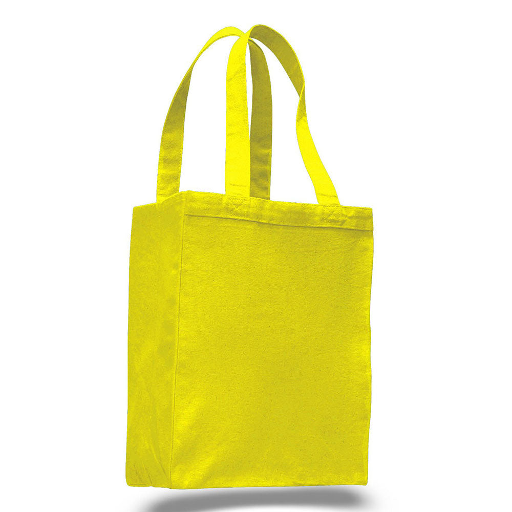 Medium Cotton Canvas Shopping Tote Bag (10.5'' W X 14'' H) 12 Oz-Tote Bag-Brand Your Tote-Yellow-Brand Your Tote