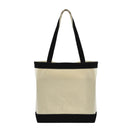 Medium Cotton Canvas Stylish Two-Tone Tote Bag (16'' W X 14.5'' H) 12 Oz-Tote Bag-Brand Your Tote-Natural-Black-Brand Your Tote