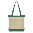 Medium Cotton Canvas Stylish Two-Tone Tote Bag (16'' W X 14.5'' H) 12 Oz-Tote Bag-Brand Your Tote-Natural-Green-Brand Your Tote