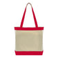 Medium Cotton Canvas Stylish Two-Tone Tote Bag (16'' W X 14.5'' H) 12 Oz-Tote Bag-Brand Your Tote-Natural-Red-Brand Your Tote