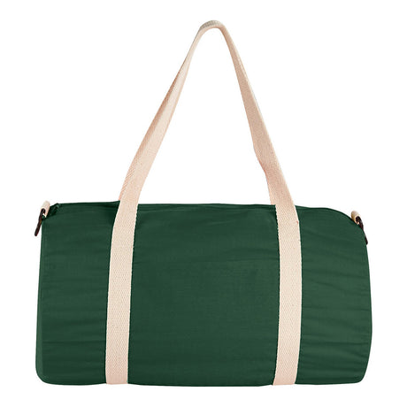 Medium Cotton Canvas The Overnight Duffel Bag (17.75'' W X 9.75'' H) 5 Oz-Duffel Bag-Brand Your Tote-Hunter Green-Brand Your Tote