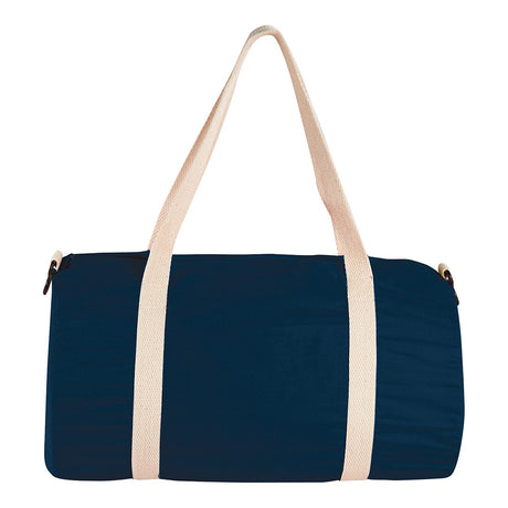 Medium Cotton Canvas The Overnight Duffel Bag (17.75'' W X 9.75'' H) 5 Oz-Duffel Bag-Brand Your Tote-Navy Blue-Brand Your Tote
