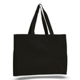Medium Cotton Canvas Tote And Go Bag Tote Bag (15'' W X 12'' H) 12 Oz-Tote Bag-Brand Your Tote-Black-Brand Your Tote
