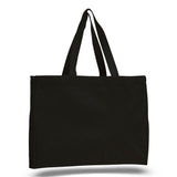 Medium Cotton Canvas Tote And Go Bag Tote Bag (15'' W X 12'' H) 12 Oz-Tote Bag-Brand Your Tote-Black-Brand Your Tote