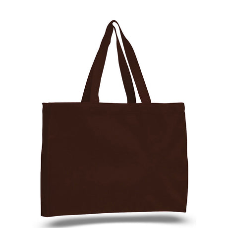 Medium Cotton Canvas Tote And Go Bag Tote Bag (15'' W X 12'' H) 12 Oz-Tote Bag-Brand Your Tote-Chocolate Brown-Brand Your Tote