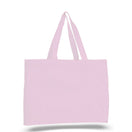Medium Cotton Canvas Tote And Go Bag Tote Bag (15'' W X 12'' H) 12 Oz-Tote Bag-Brand Your Tote-Light Pink-Brand Your Tote