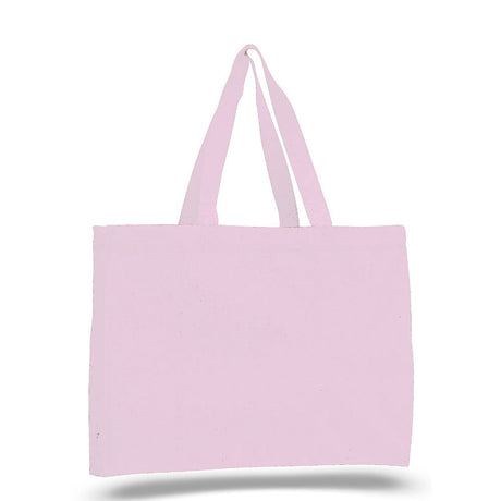 Medium Cotton Canvas Tote And Go Bag Tote Bag (15'' W X 12'' H) 12 Oz-Tote Bag-Brand Your Tote-Light Pink-Brand Your Tote
