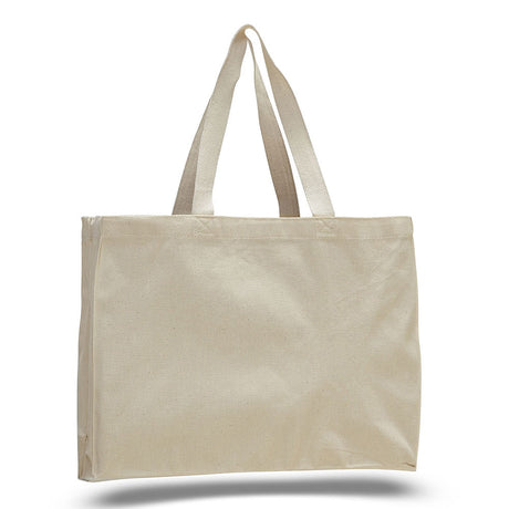 Medium Cotton Canvas Tote And Go Bag Tote Bag (15'' W X 12'' H) 12 Oz-Tote Bag-Brand Your Tote-Natural-Brand Your Tote