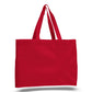 Medium Cotton Canvas Tote And Go Bag Tote Bag (15'' W X 12'' H) 12 Oz-Tote Bag-Brand Your Tote-Red-Brand Your Tote