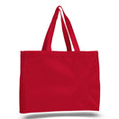 Medium Cotton Canvas Tote And Go Bag Tote Bag (15'' W X 12'' H) 12 Oz-Tote Bag-Brand Your Tote-Red-Brand Your Tote