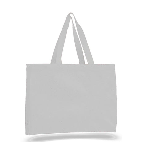Medium Cotton Canvas Tote And Go Bag Tote Bag (15'' W X 12'' H) 12 Oz-Tote Bag-Brand Your Tote-White-Brand Your Tote