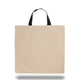 Medium Cotton Canvas Tote Bag (14'' W X 14'' H) 10 Oz-Tote Bag-Brand Your Tote-Natural-Black-Brand Your Tote