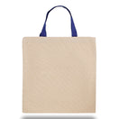 Medium Cotton Canvas Tote Bag (14'' W X 14'' H) 10 Oz-Tote Bag-Brand Your Tote-Natural-Royal Blue-Brand Your Tote