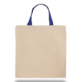 Medium Cotton Canvas Tote Bag (14'' W X 14'' H) 10 Oz-Tote Bag-Brand Your Tote-Natural-Royal Blue-Brand Your Tote