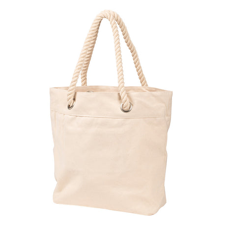 Medium Cotton Canvas Trendy Rope Handle Tote Bag (16.5'' W X 13.5'' H) 12 Oz-Tote Bag-Brand Your Tote-Natural-Brand Your Tote