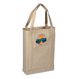 Medium Cotton Canvas Two Tone Deluxe Tote Bag (14'' W X 16'' H) 12 Oz-Tote Bag-Brand Your Tote-Natural-Natural-Brand Your Tote