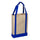 Medium Cotton Canvas Two Tone Deluxe Tote Bag (14'' W X 16'' H) 12 Oz-Tote Bag-Brand Your Tote-Natural-Royal Blue-Brand Your Tote
