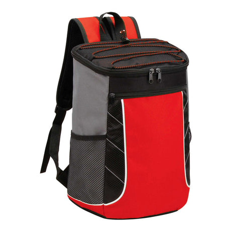 Medium Polyester Cooler Backpack (10.25'' W X 14'' H) 600D-Backpack-Brand Your Tote-Red-Black-Grey-Brand Your Tote