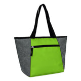 Medium Polyester Cooler Tote Bag (15'' W X 9.5'' H) 300D/600D-Tote Bag-Brand Your Tote-Grey-Lime Green-Brand Your Tote