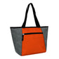 Medium Polyester Cooler Tote Bag (15'' W X 9.5'' H) 300D/600D-Tote Bag-Brand Your Tote-Grey-Orange-Brand Your Tote
