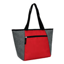 Medium Polyester Cooler Tote Bag (15'' W X 9.5'' H) 300D/600D-Tote Bag-Brand Your Tote-Grey-Red-Brand Your Tote