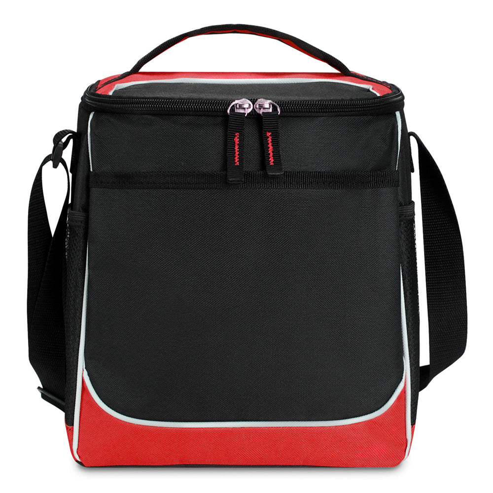 Medium Polyester Lincoln Cooler Bag (11'' W X 13'' H) 600D-Bag-Brand Your Tote-Red-Black-Brand Your Tote