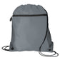 Medium Polyester Mesh Pocket Drawstring / Zippered Backpack (14'' W X 16.5'' H) 210D-Backpack-Brand Your Tote-Grey-Brand Your Tote