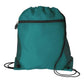 Medium Polyester Mesh Pocket Drawstring / Zippered Backpack (14'' W X 16.5'' H) 210D-Backpack-Brand Your Tote-Teal-Brand Your Tote