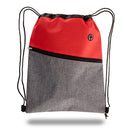 Medium Polyester Two-Tone Cinch Drawstring Bag (13'' W X 16.5'' H) 300D / 80 Gsm-Bag-Brand Your Tote-Red-Grey-Brand Your Tote