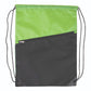 Medium Polyester Two-Tone Polydrawstring Backpack (13'' W X 16.75'' H) 210D-Backpack-Brand Your Tote-Lime Green-Black-Brand Your Tote