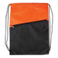 Medium Polyester Two-Tone Polydrawstring Backpack (13'' W X 16.75'' H) 210D-Backpack-Brand Your Tote-Orange-Black-Brand Your Tote