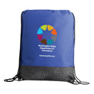 Medium Polypropylene Drawstring Bag (13'' W X 16.3'' H) 80 Gsm-Bag-Brand Your Tote-Heather Grey-Blue-Brand Your Tote