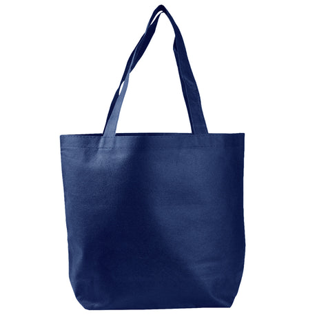 Medium Polypropylene Econo Tote Bag (14.25'' W X 15'' H) 80 Gsm-Tote Bag-Brand Your Tote-Navy Blue-Brand Your Tote