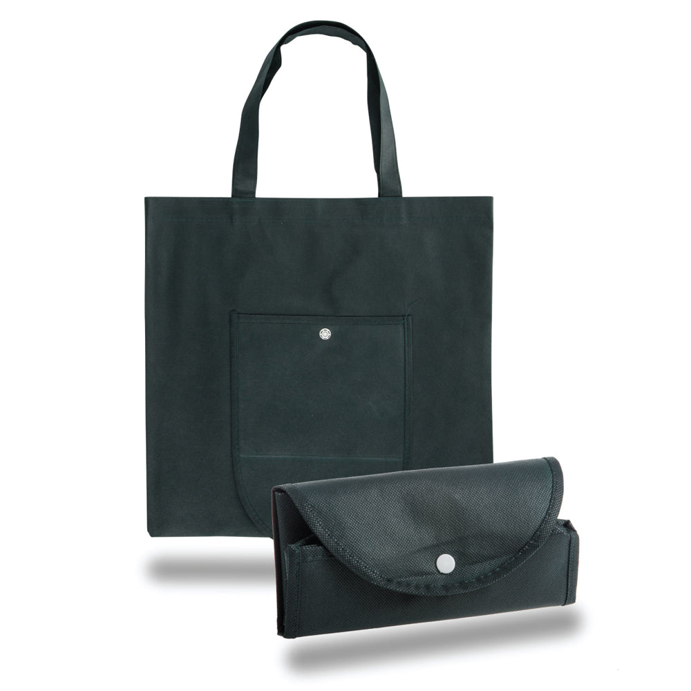 Medium Polypropylene Foldable Tote Bag (14.75'' W X 14.75'' H) 80 Gsm-Tote Bag-Brand Your Tote-Hunter Green-Brand Your Tote