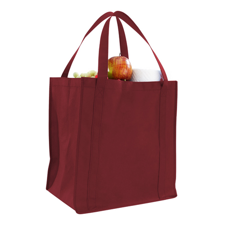 Medium Polypropylene Grocery Bag (12.5'' W X 13.5'' H) 80 Gsm-Bag-Brand Your Tote-Burgundy-Brand Your Tote