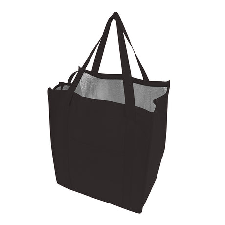 Medium Polypropylene Grocery Tote Bag (13'' W X 15'' H) 235 Gsm-Tote Bag-Brand Your Tote-Black-Brand Your Tote