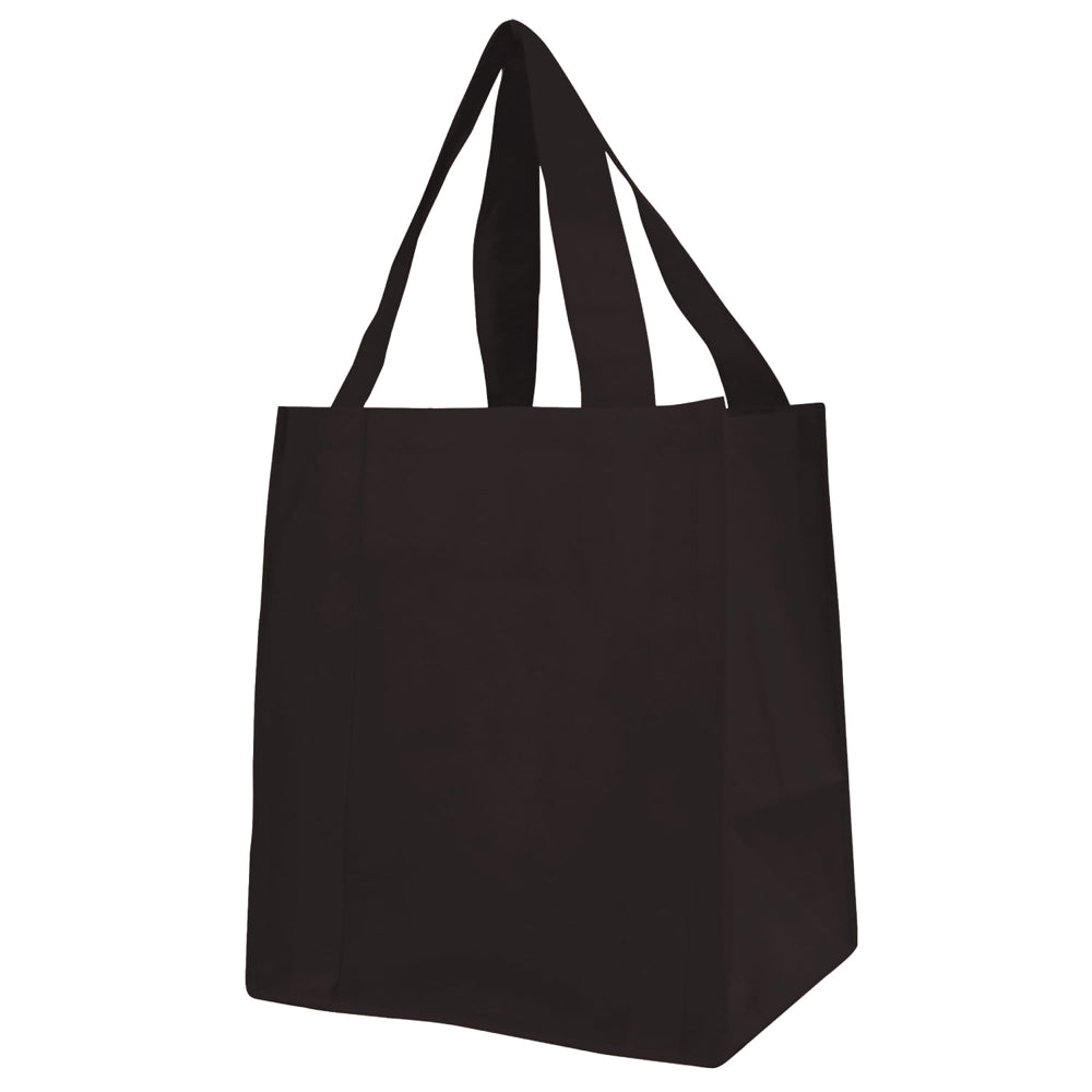 Medium Polypropylene Heavy Duty Grocery Bag (13'' W X 15'' H) 100 Gsm-Bag-Brand Your Tote-Black-Brand Your Tote