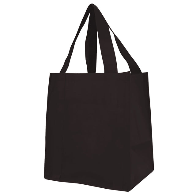 Medium Polypropylene Heavy Duty Grocery Bag (13'' W X 15'' H) 100 Gsm-Bag-Brand Your Tote-Black-Brand Your Tote