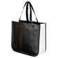 Medium Polypropylene Laminated Gift Tote Bag (16'' W X 14'' H) 105 Gsm-Tote Bag-Brand Your Tote-Black-Black-White-Brand Your Tote