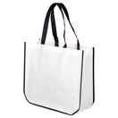 Medium Polypropylene Laminated Gift Tote Bag (16'' W X 14'' H) 105 Gsm-Tote Bag-Brand Your Tote-White-Black-White-Brand Your Tote