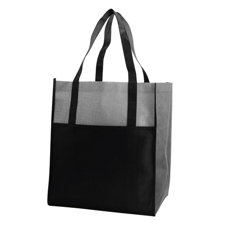 Medium Polypropylene Shopping Bag (13'' W X 15'' H) 80 Gsm-Bag-Brand Your Tote-Black-Heather Grey-Brand Your Tote