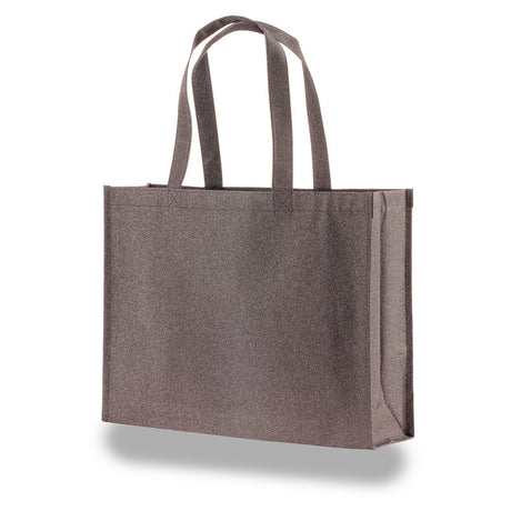 Medium Polypropylene Showstopping Sparkle Glitter Bag (17'' W X 13'' H) 120 Gsm-Bag-Brand Your Tote-Pewter Grey-Brand Your Tote