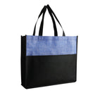 Medium Polypropylene Tote Bag (15'' W X 13'' H) 80 Gsm-Tote Bag-Brand Your Tote-Black-Heather Blue-Brand Your Tote
