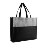 Medium Polypropylene Tote Bag (15'' W X 13'' H) 80 Gsm-Tote Bag-Brand Your Tote-Black-Heather Grey-Brand Your Tote