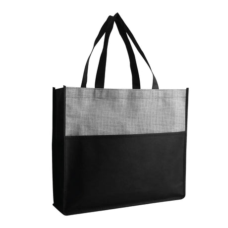 Medium Polypropylene Tote Bag (15'' W X 13'' H) 80 Gsm-Tote Bag-Brand Your Tote-Black-Heather Grey-Brand Your Tote