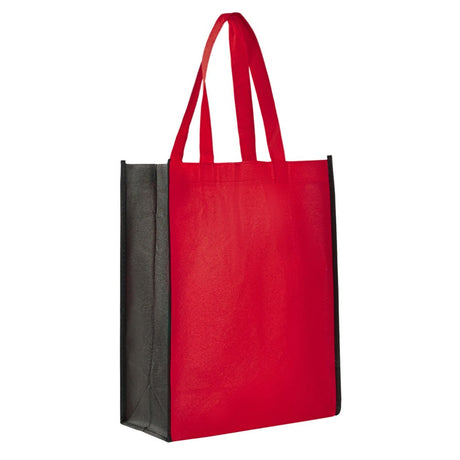 Medium Polypropylene Two Tone Book Tote Bag (11'' W X 14'' H) 90 Gsm-Tote Bag-Brand Your Tote-Red-Brand Your Tote